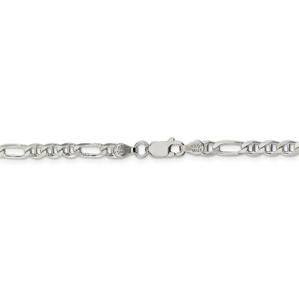 3.75mm Sterling Silver Solid Figaro Anchor Chain Necklace, 24 Inch - Picture 4 of 8